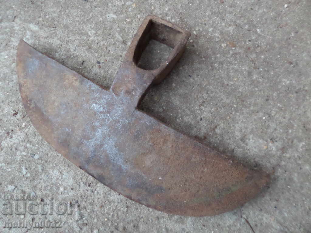 Auction Old forged hoe, tool, wrought iron Auction Old forged hoe, tool, wrought iron