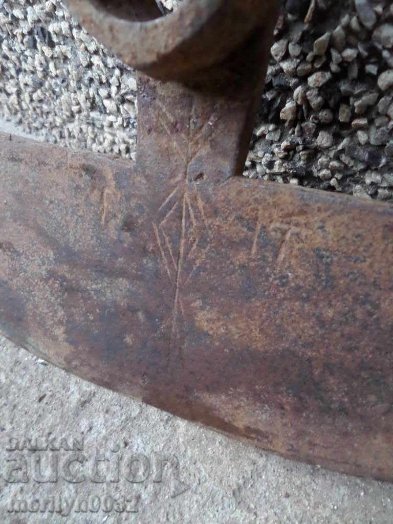 Old forged hoe, tool, wrought iron - 6 Old forged hoe, tool, wrought iron - 6