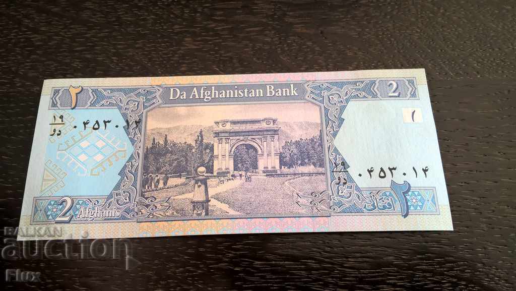 Bancnotă - Afganistan - 2 afgani 2002.
