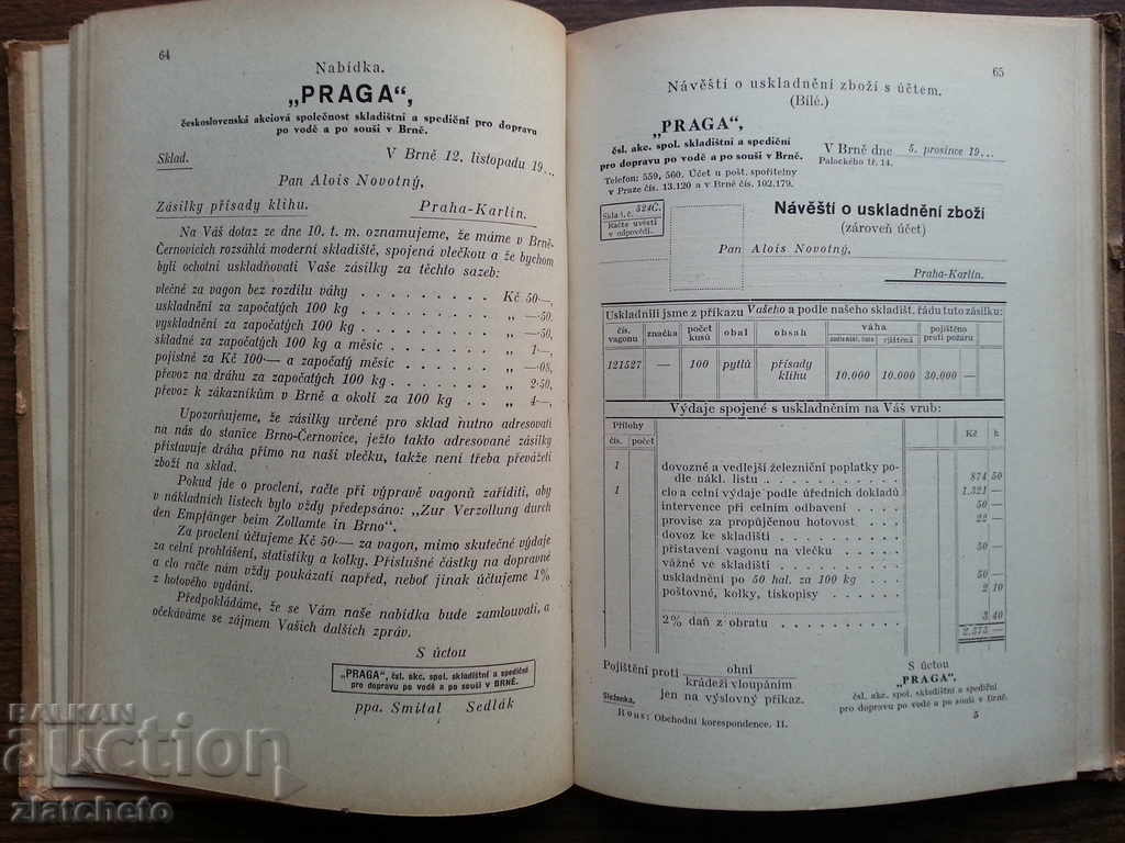 Auction Business correspondence in the Czech language. Josef Rous Auction Business correspondence in the Czech language. Josef Rous
