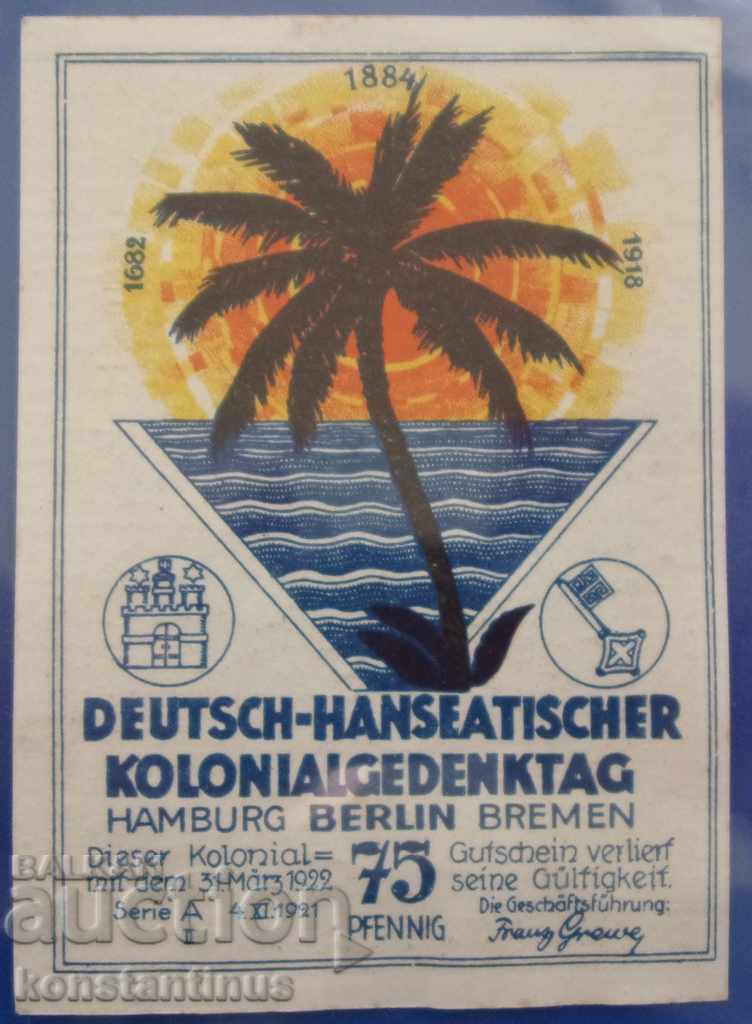 Africa de Est - Germania 75 Pfennig 1920 Foarte rare UNC cu preț € 15.34 | 30.00 BGN