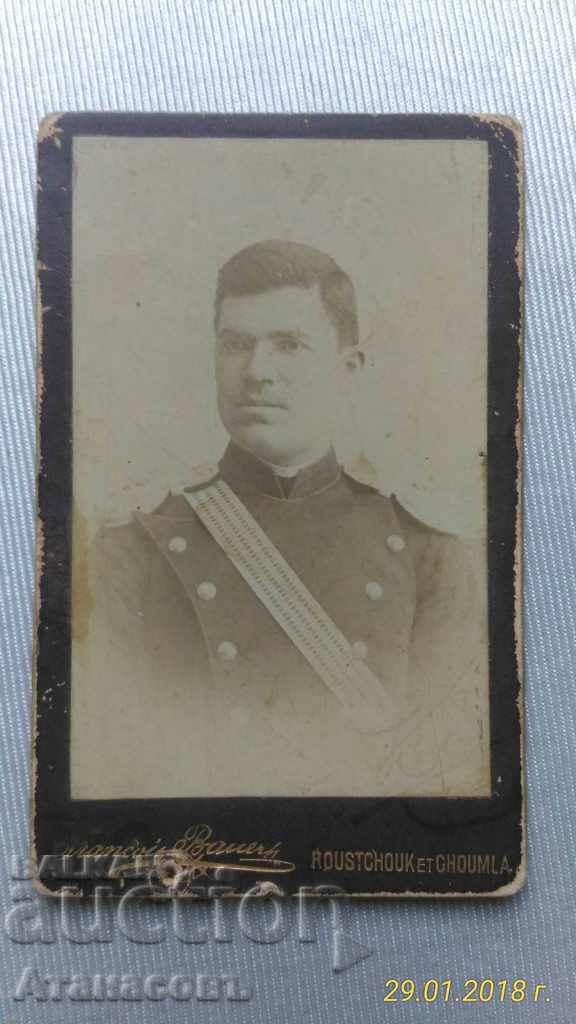 Fotografie din carton fotografie ofițer Bauer Franz 1895