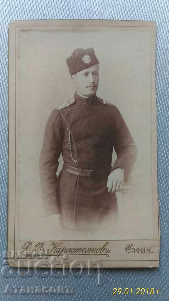 Снимка картон Княжески войник Иван Миковски 1892 г.