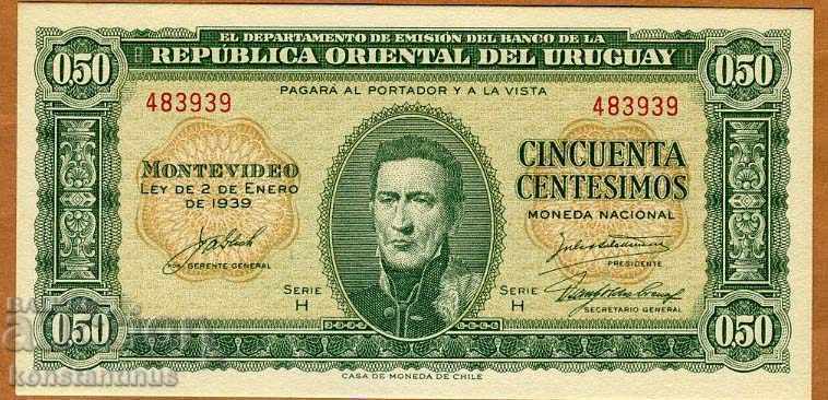 Uruguay 50 Centresimo 1939 Rare UNC