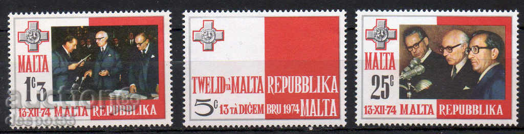 1975. Malta. Republica Malta.