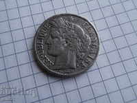 Rare two French francs 1871 silver