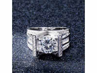 Ring with white sapphire, passionate №59