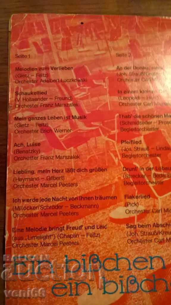 Auction Gramophone record - German hits Auction Gramophone record - German hits