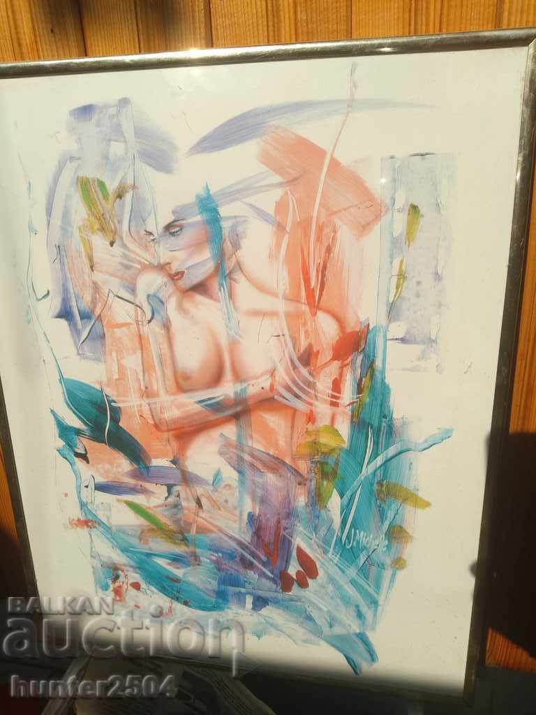 Watercolor graphic "Passion" author J. Mickelle, 51x45cm frame