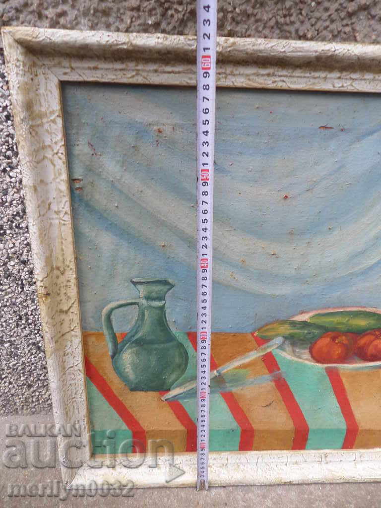 Picture in a frame still life mid 20th century painting 79/62cm - 6 Picture in a frame still life mid 20th century painting 79/62cm - 6