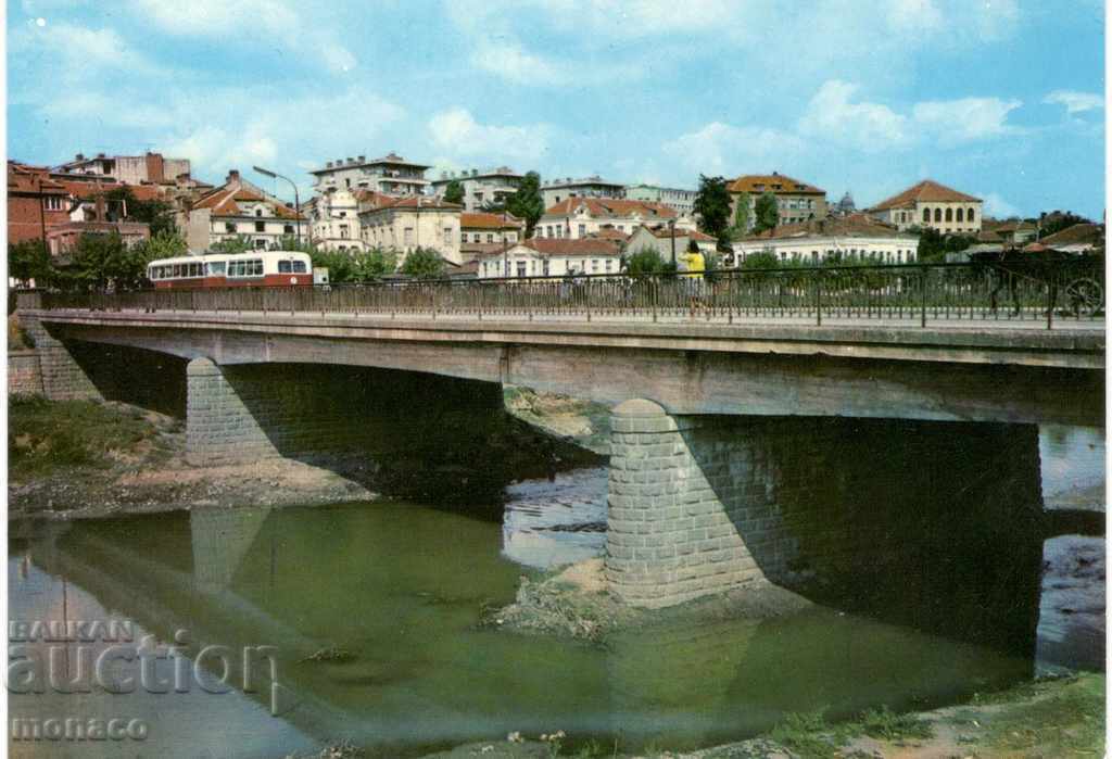 Пощенска картичка - Ямбол, Изглед с моста