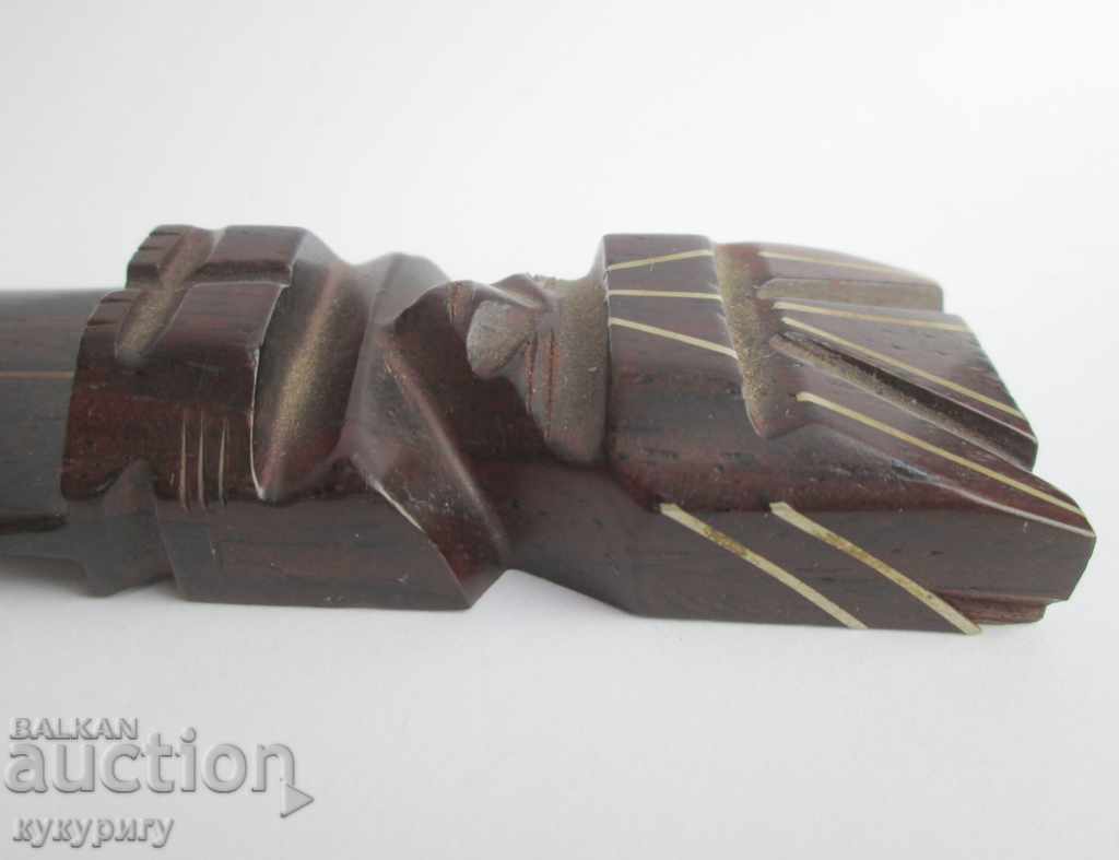 Delivery of Wooden blade with letters Aztec figure mask decoration Delivery of Wooden blade with letters Aztec figure mask decoration