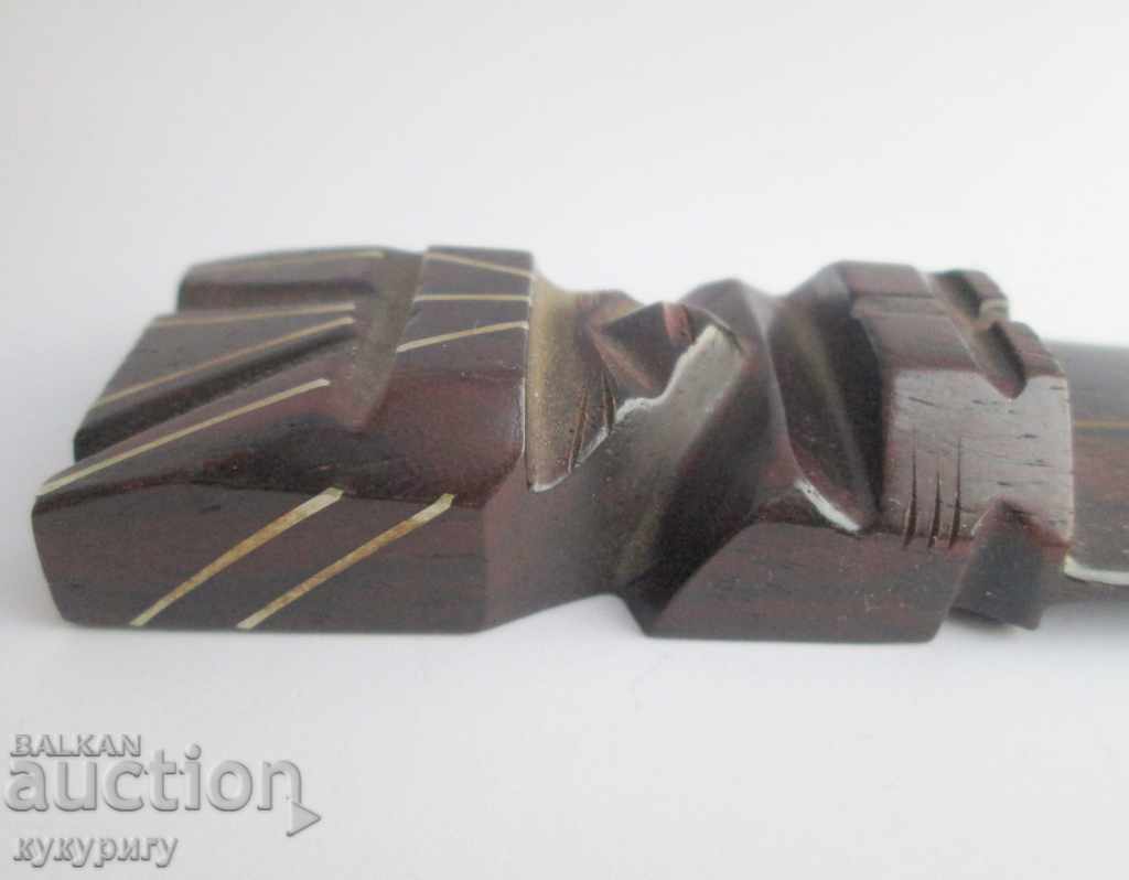 Wooden blade with letters Aztec figure mask decoration - 5 Wooden blade with letters Aztec figure mask decoration - 5