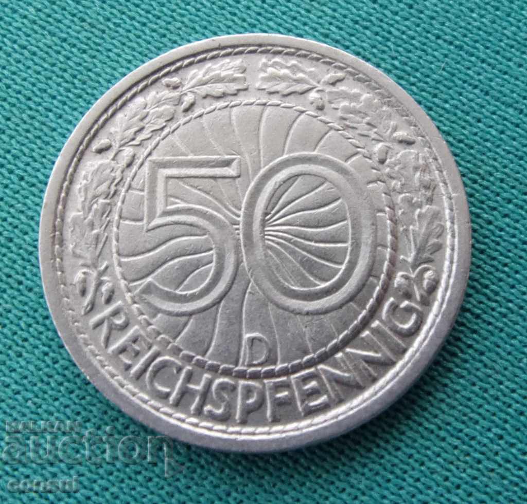 Germany III Reich 50 Pfeif 1935 D Rare with price € 10.23 | 20.01 BGN