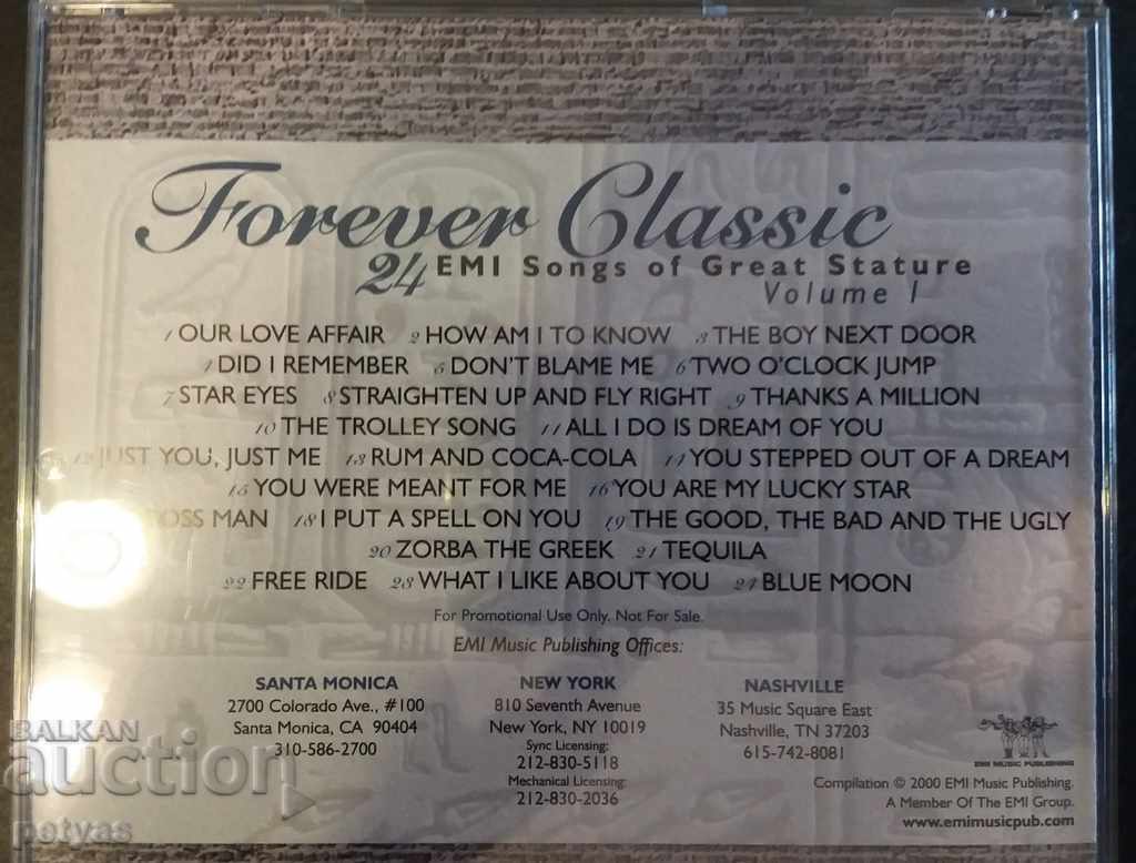 Forever Classic-24 EMI Songs of Great Stature with price 4.50 BGN | € 2.30 Forever Classic-24 EMI Songs of Great Stature with price 4.50 BGN | € 2.30