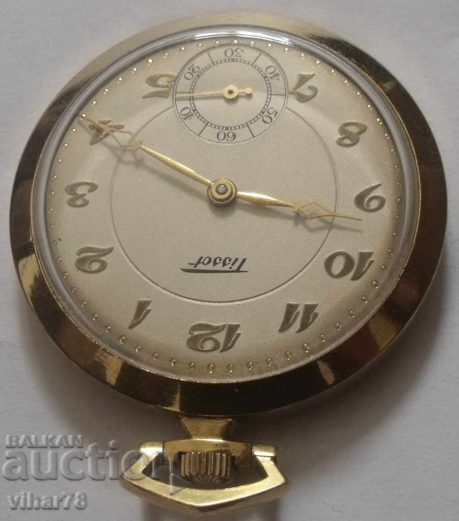 Livrarea RARE placat cu aur ceas de buzunar -TISSOT