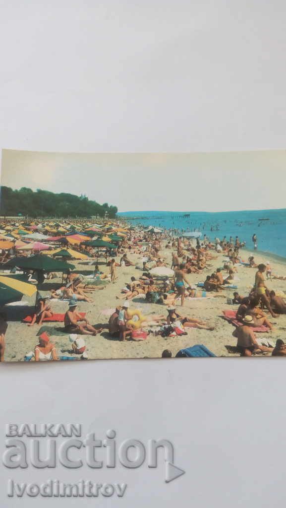 Пощенска картичка Бургас Плажът 1978
