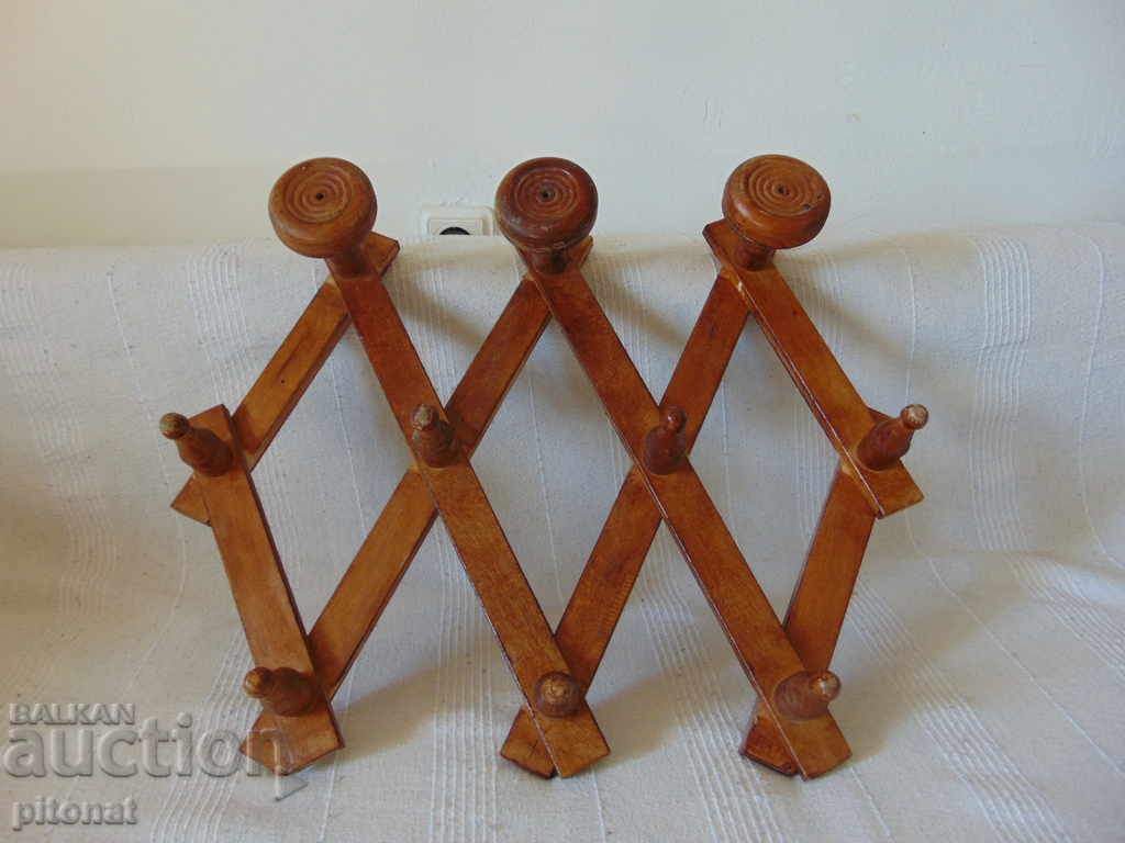 Auction  Old folding wooden hanger