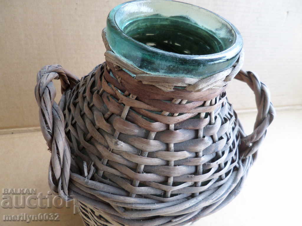 Old rattan jar with a whip wicker bottle - 5 Old rattan jar with a whip wicker bottle - 5