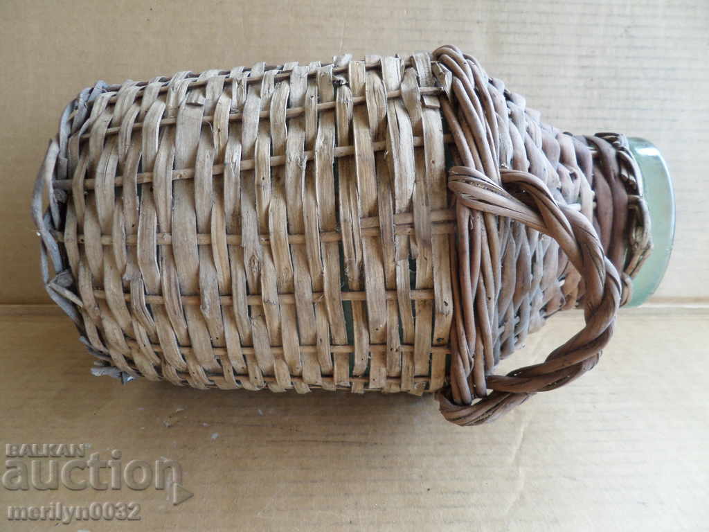 Old rattan jar with a whip wicker bottle - 7 Old rattan jar with a whip wicker bottle - 7