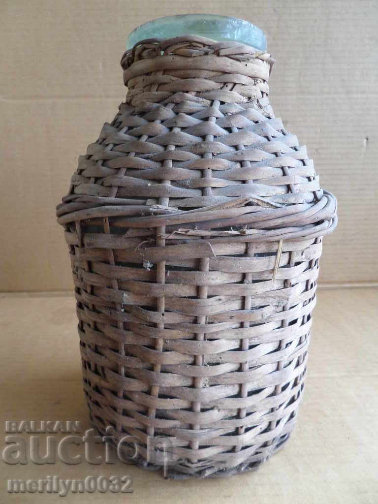 Old rattan jar with a whip wicker bottle - 7 Old rattan jar with a whip wicker bottle - 7
