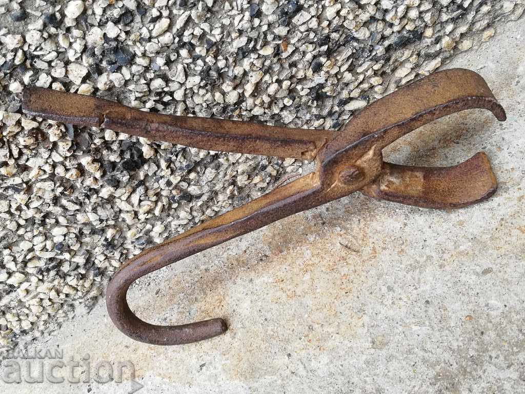 Old forging pliers, wrought iron, a keradene tool - 7