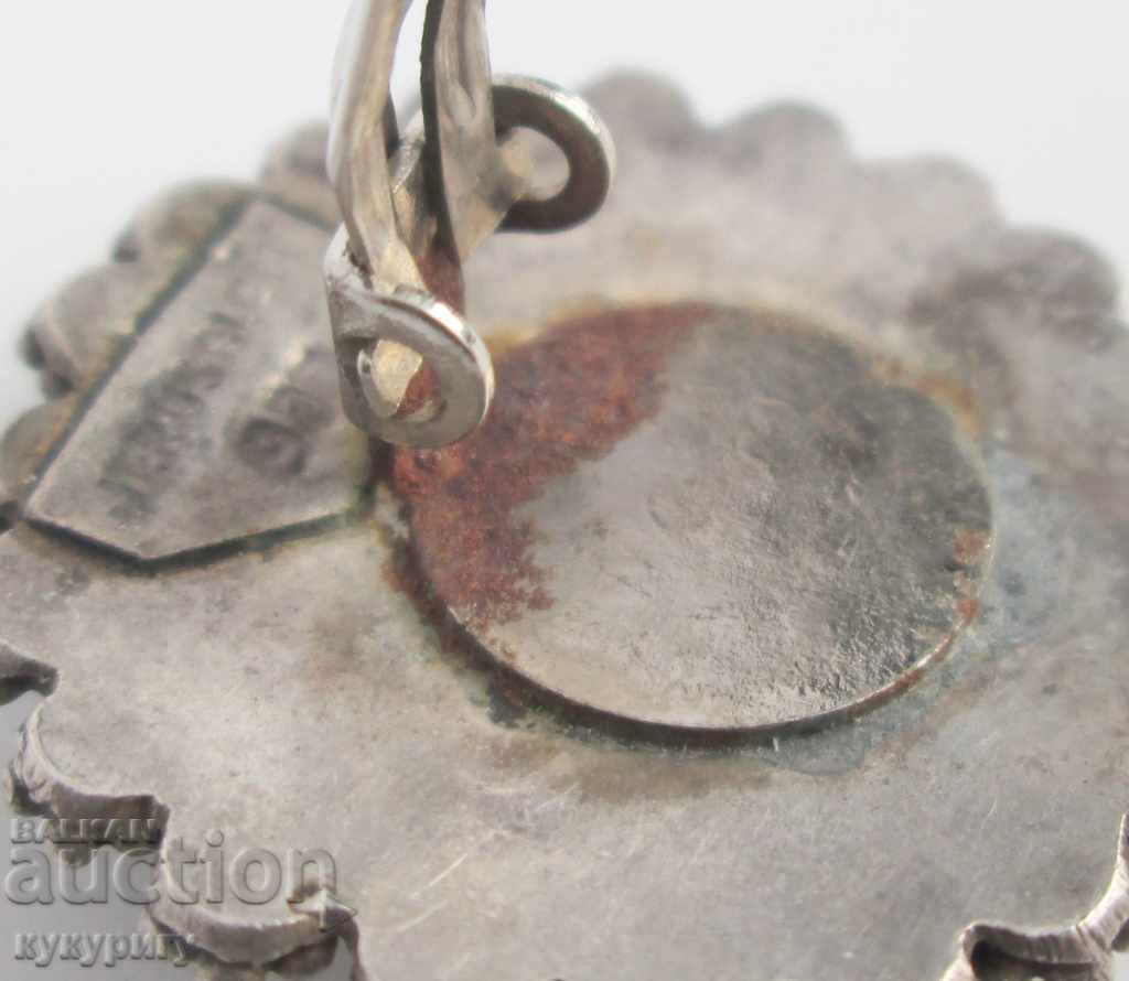 Old silver earrings on clip with mother of pearl Jerusalem - 6