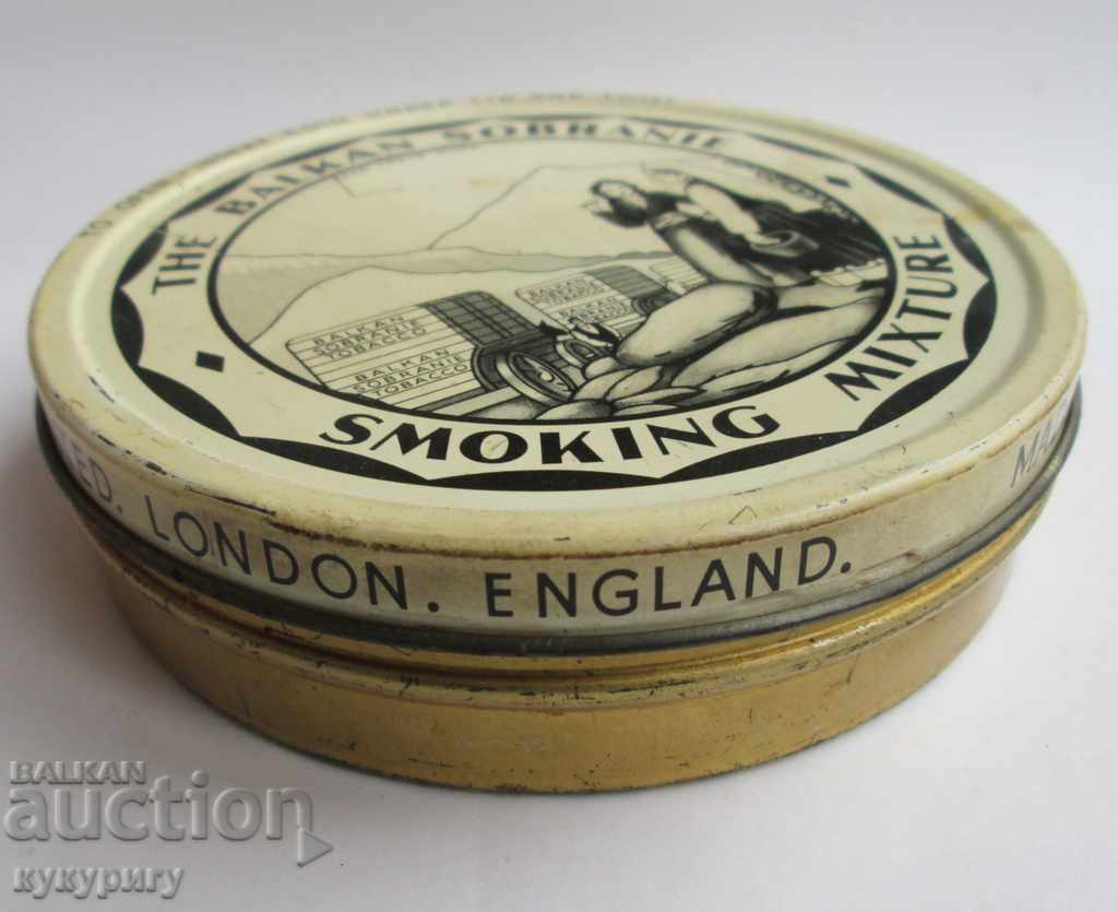 Auction Old antique tobacco box BALKAN SOBRANIE London Auction Old antique tobacco box BALKAN SOBRANIE London