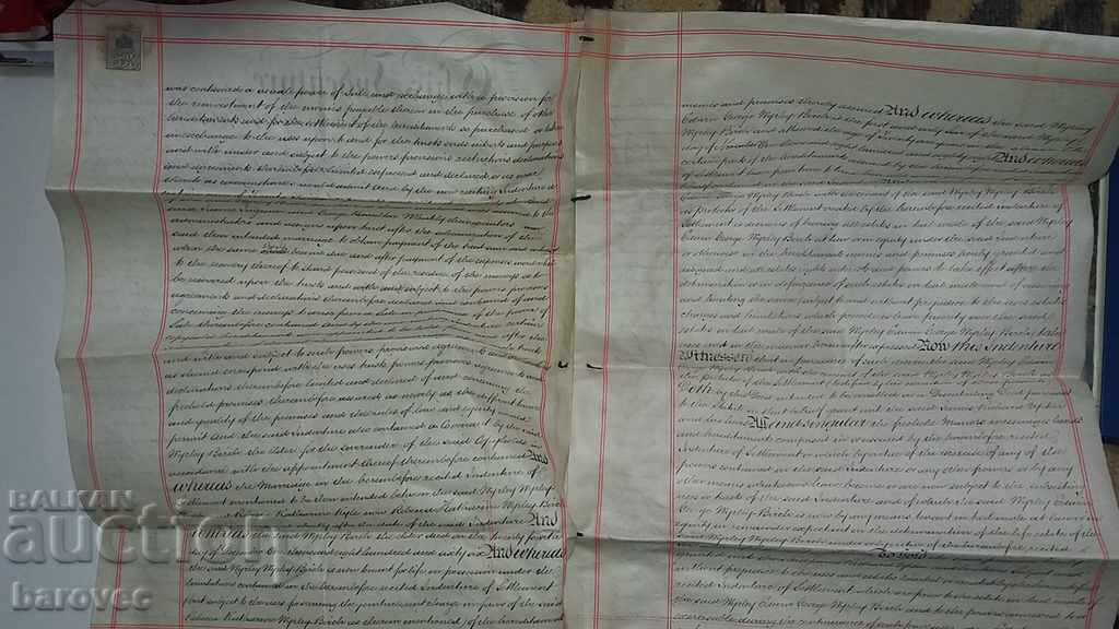 Auction Very old document - 1888 stamps, stamps Auction Very old document - 1888 stamps, stamps