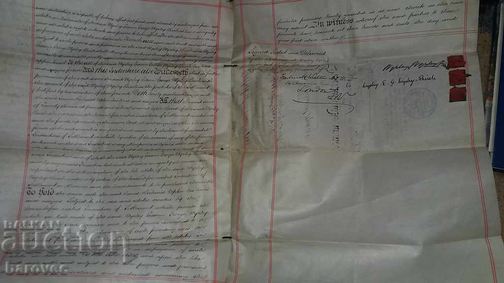 Very old document - 1888 stamps, stamps - 5 Very old document - 1888 stamps, stamps - 5