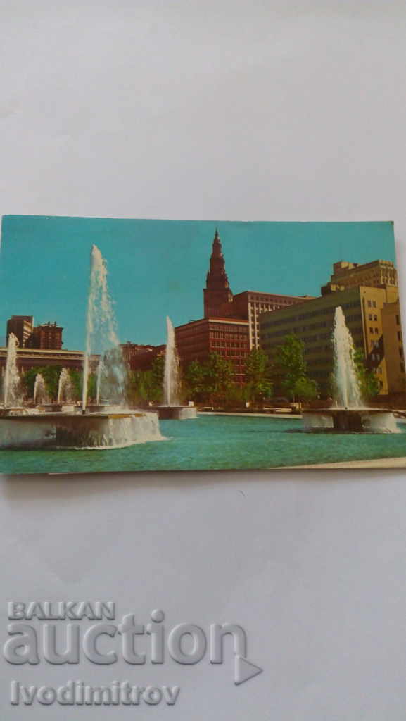 Postcard Cleveland Ohio Fountains 1973