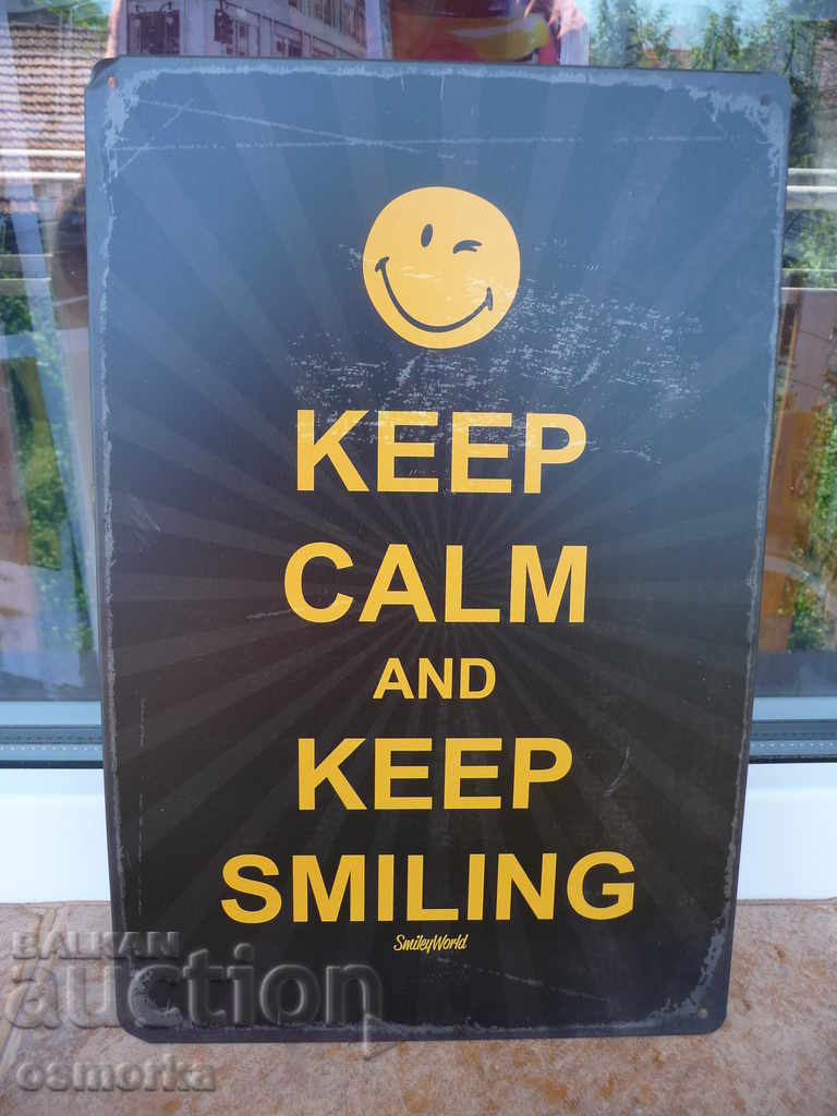 emoticon placă de metal inscripție zâmbet zâmbet bucurie