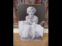 Metal sign film Marilyn Monroe Hollywood black white icon