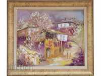 Pictura in ulei "Cu parfumul primaverii" dimensiune 60/50 cm.