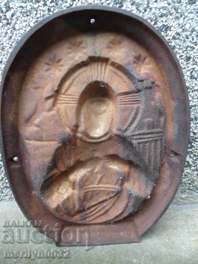 Christ Pantocrator relief cast iron late 19th century bas-relief - 5 Christ Pantocrator relief cast iron late 19th century bas-relief - 5