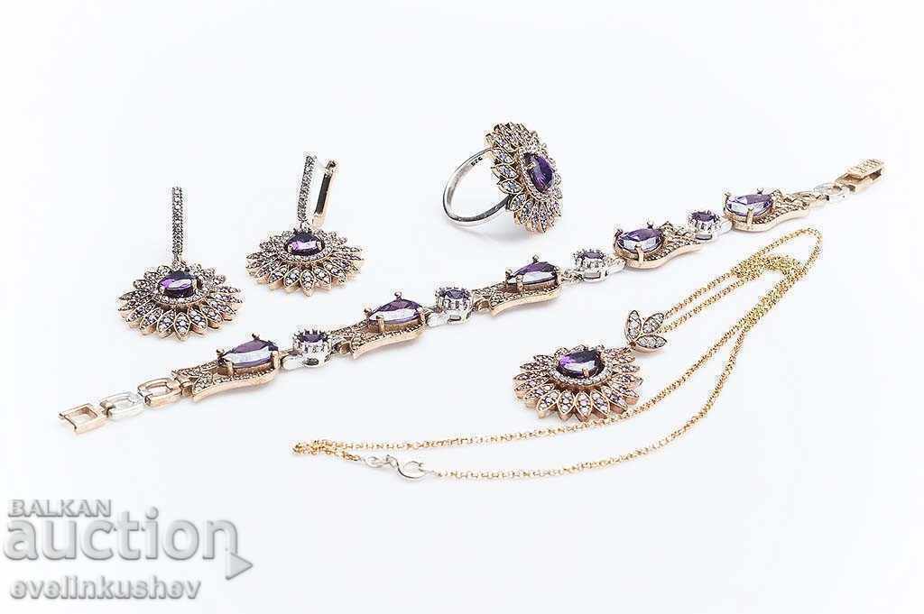 Silver set with zirconia crystals KH-0205000283 with price 605.00 BGN | € 309.33 Silver set with zirconia crystals KH-0205000283 with price 605.00 BGN | € 309.33