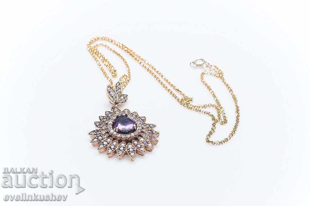 Auction Silver set with zirconia crystals KH-0205000283 Auction Silver set with zirconia crystals KH-0205000283