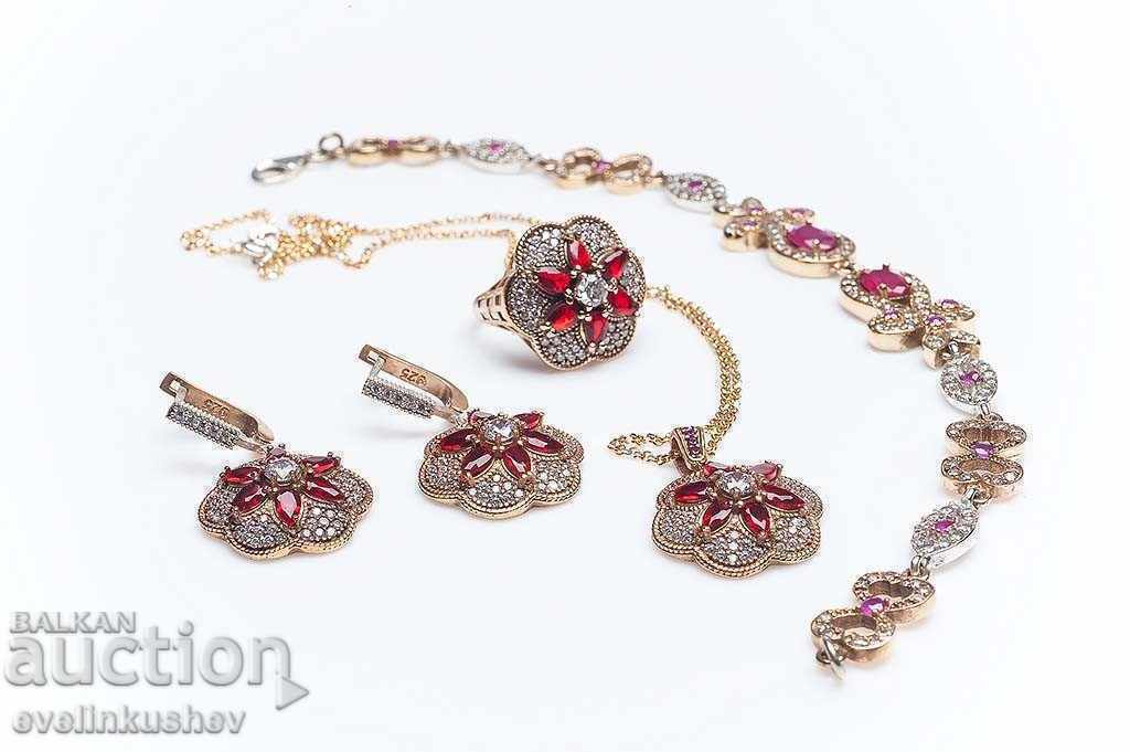 Сребърен комплект с циркониеви кристали КН-0205000280 - 7