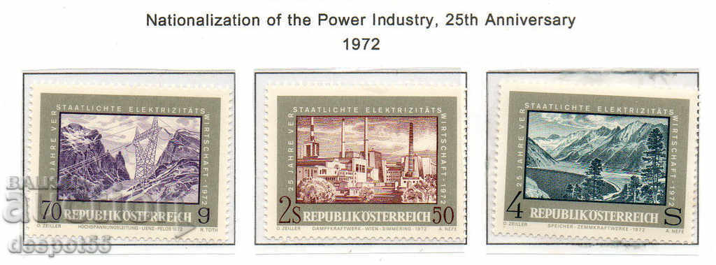 1972. Austria. 25 years of nationalization of electric power.