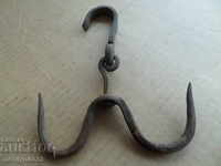 Old forged scraping hook, crochet, anchor forged iron