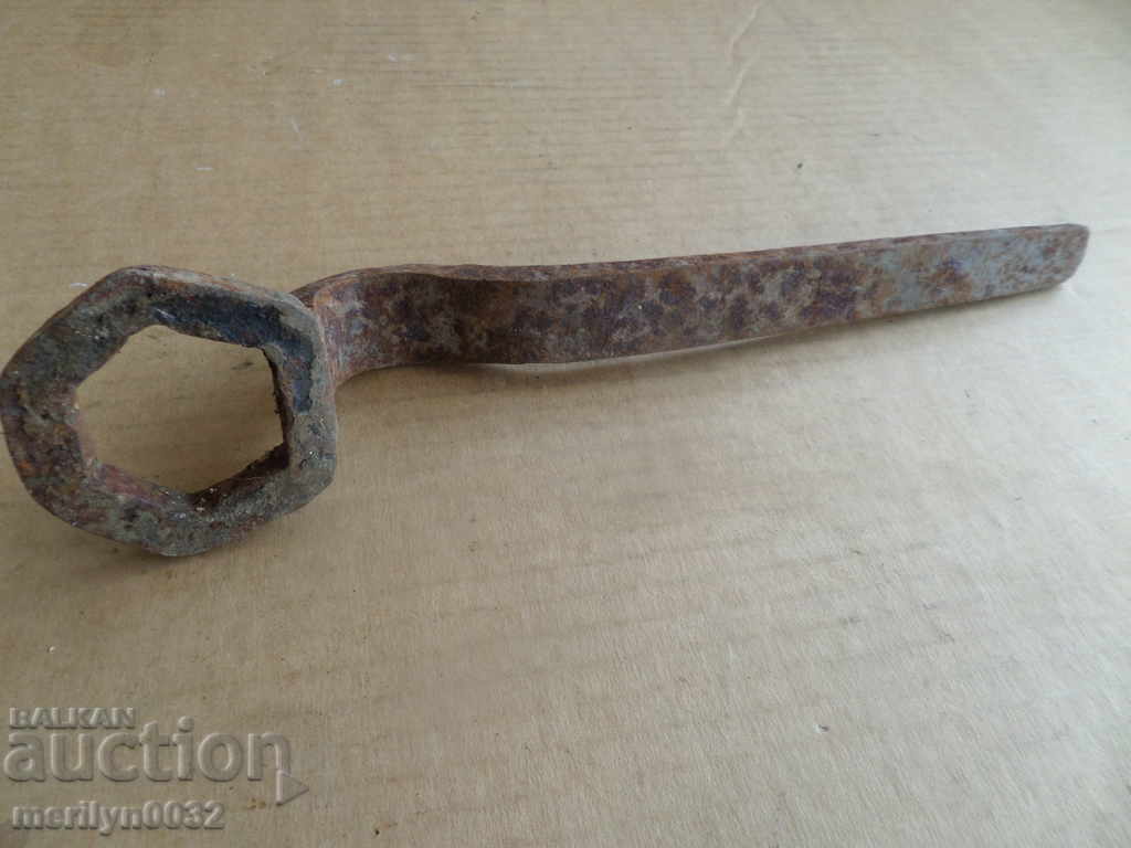 An old forged key from a wagon-workshop wagon workshop