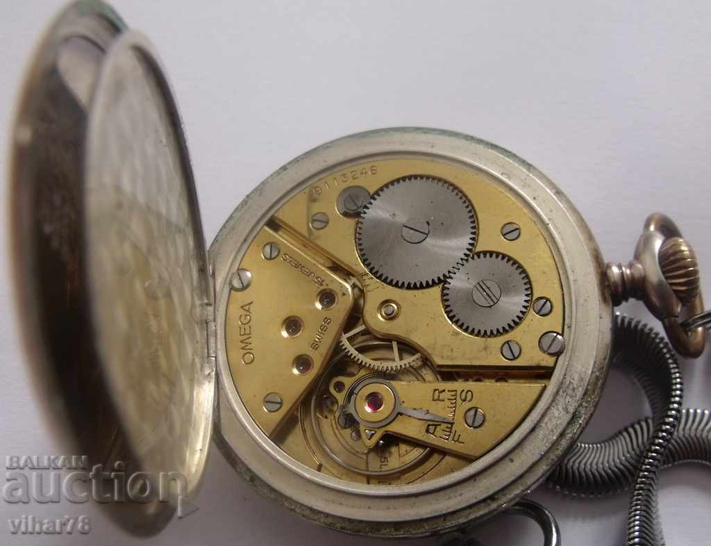 джобен сребърен часовник -OMEGA-ОМЕГА - 5