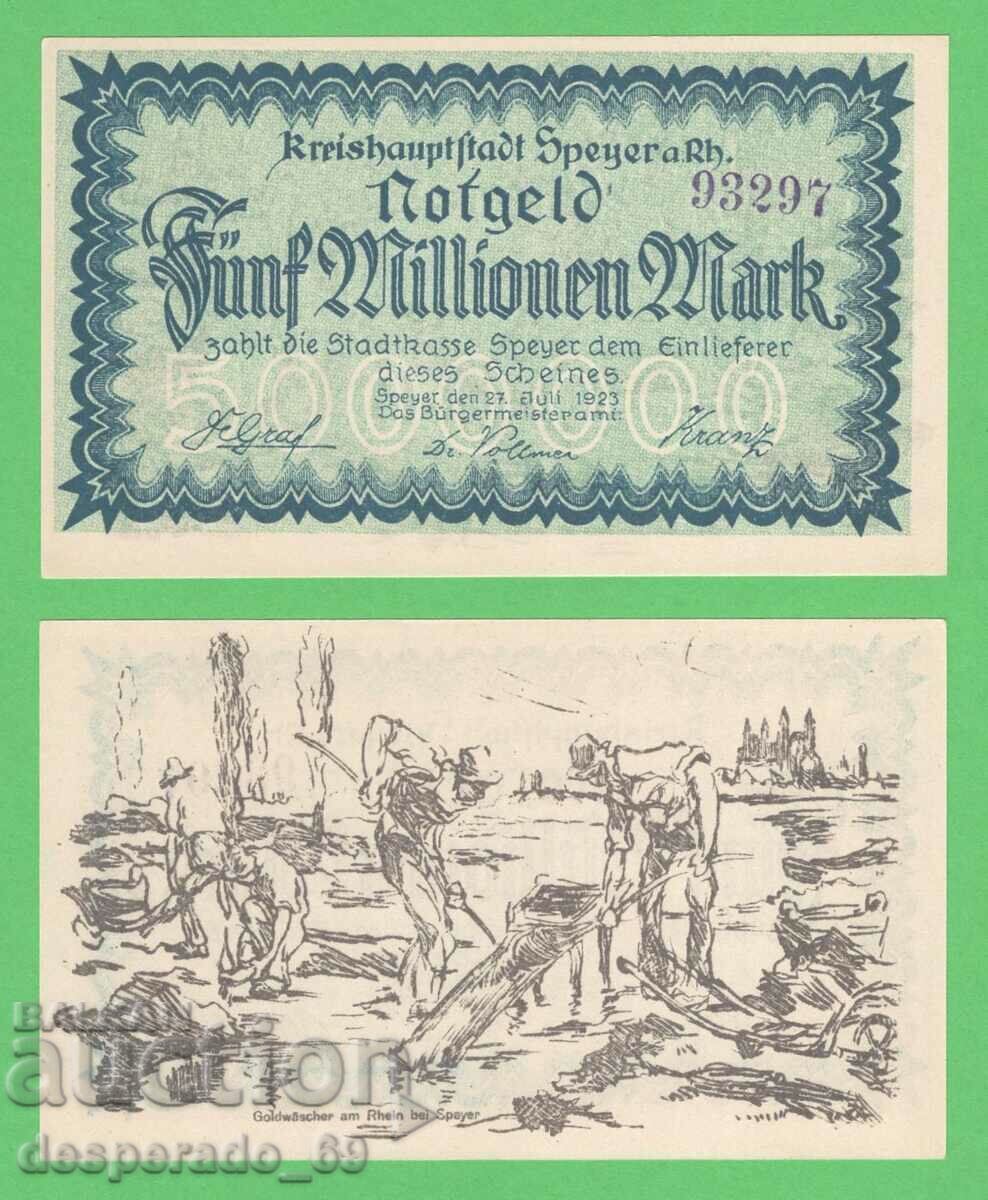 (¯`'•.¸GERMANIA (Speyer) 5 milioane de mărci 1923 UNC¸.•'´¯)