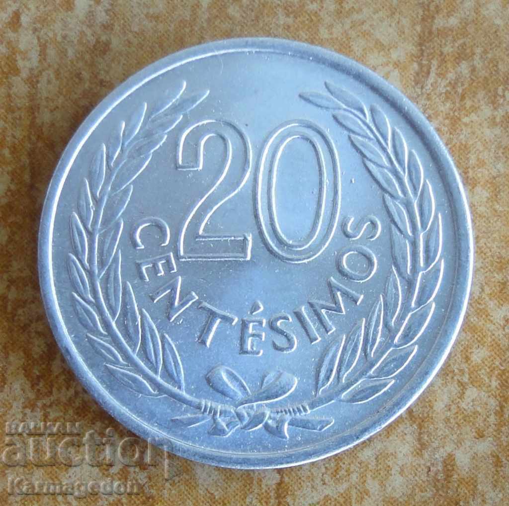 20 центисимо 1965 - Уругвай