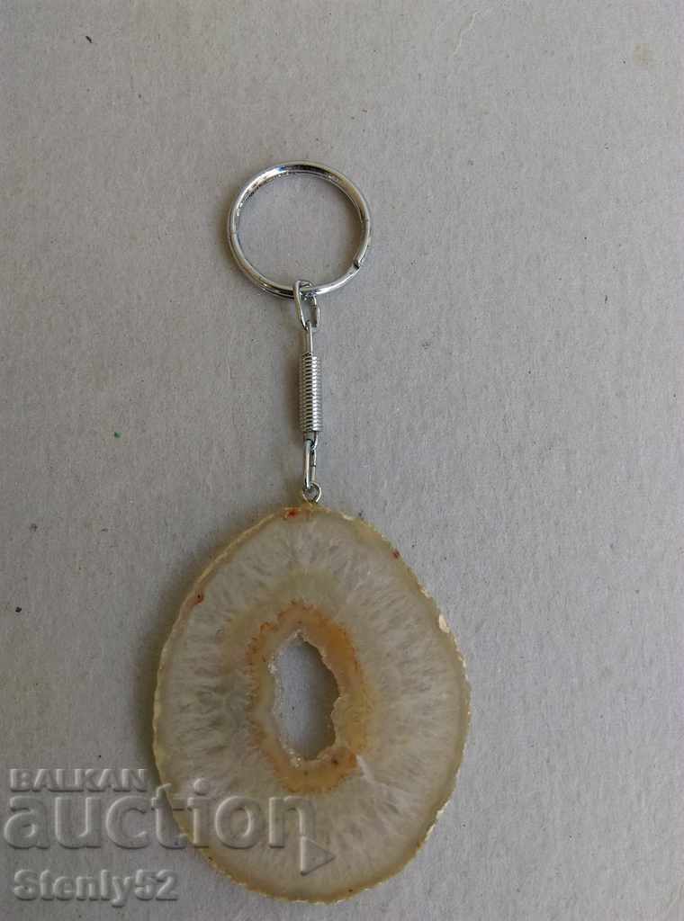 Brazilian keychain with natural stone