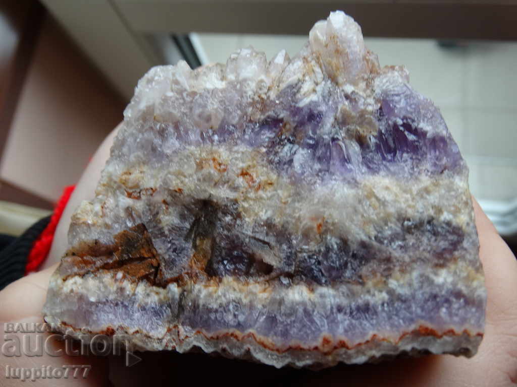 Auction  amethyst with quartz natural mineral ore