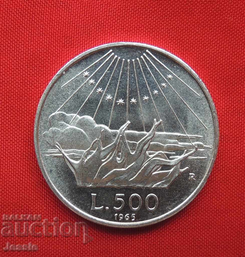 500 лири 1965 R  Италия сребро UNC