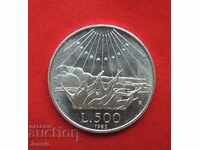 500 Lire 1965 R Italia Argint UNC