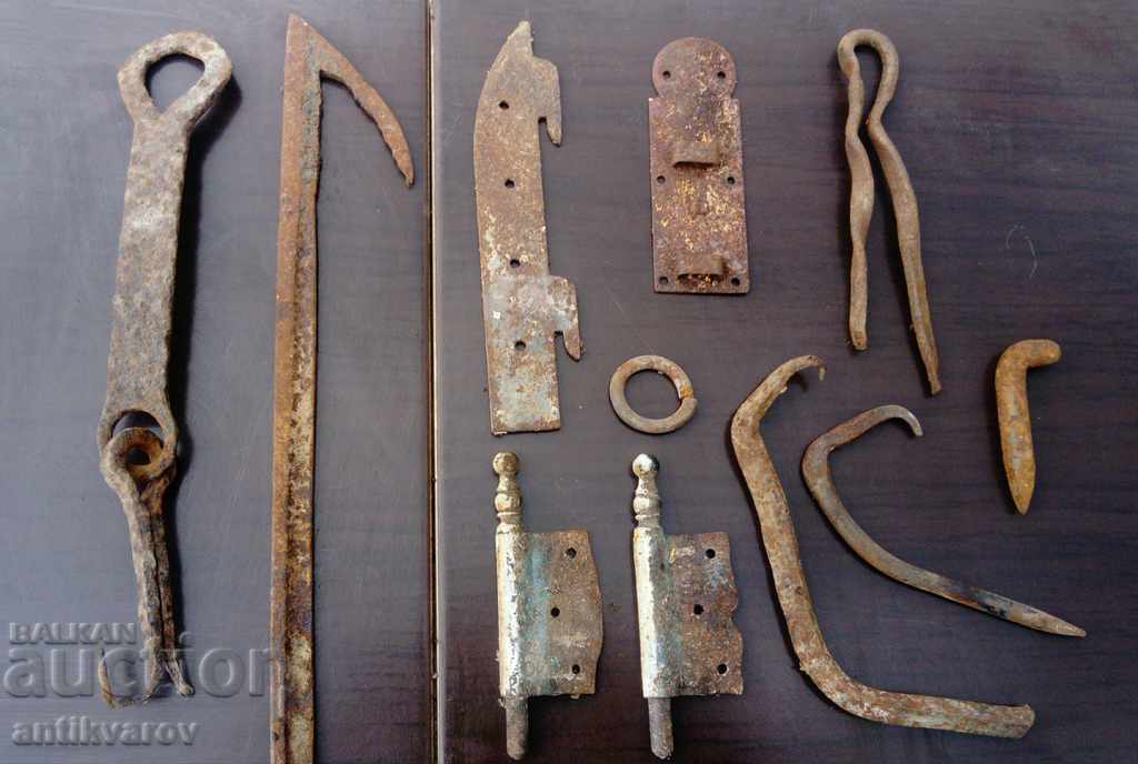 Lot of old iron + wrought iron, vintage