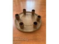 Tăiere în lemn farfurie farfurii pahare de rachiu serviciu